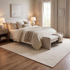 Finial Beige Wool Area Rug - Ornate Home