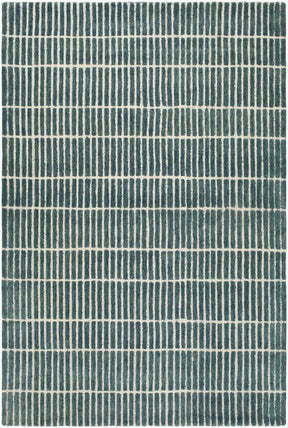 Finial Blue Wool Area Rug - Ornate Home