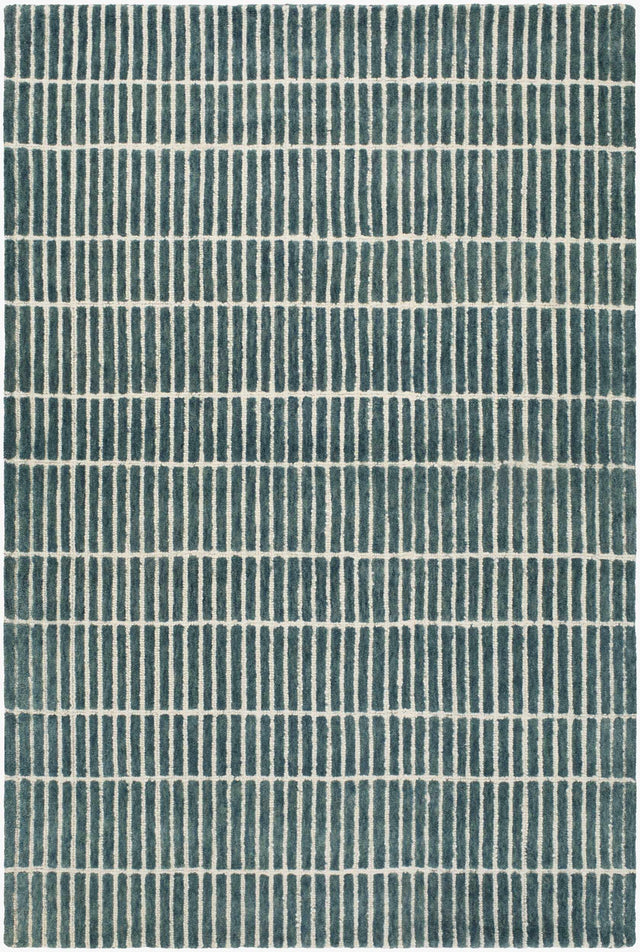 Finial Blue Wool Area Rug - Ornate Home