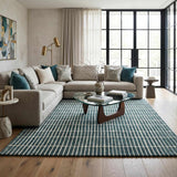 Finial Blue Wool Area Rug - Ornate Home