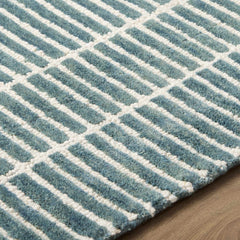 Finial Blue Wool Area Rug - Ornate Home