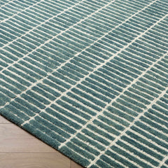 Finial Blue Wool Area Rug - Ornate Home