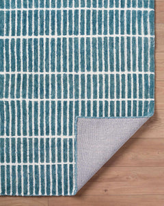 Finial Blue Wool Area Rug - Ornate Home