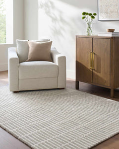 Finial Gray Wool Area Rug - Ornate Home