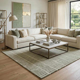 Finial Olive Wool Area Rug - Ornate Home