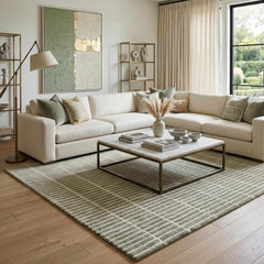 Finial Olive Wool Area Rug - Ornate Home