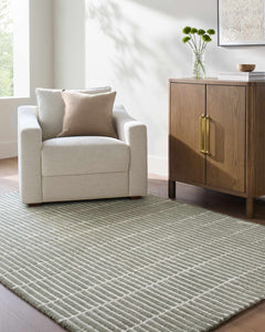 Finial Olive Wool Area Rug - Ornate Home