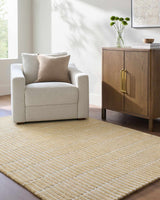 Finial Yellow Wool Area Rug - Ornate Home