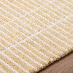 Finial Yellow Wool Area Rug - Ornate Home