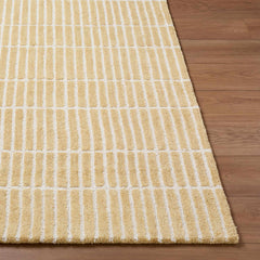 Finial Yellow Wool Area Rug - Ornate Home