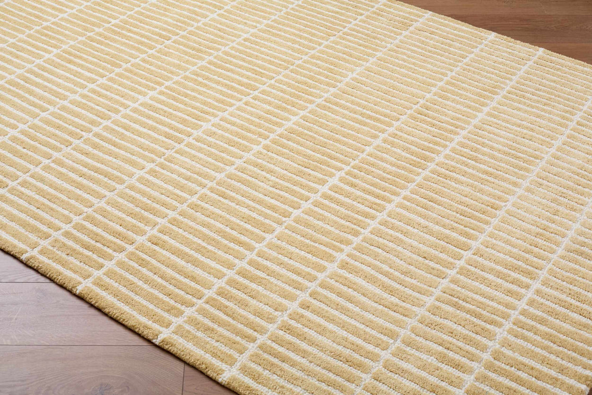 Finial Yellow Wool Area Rug - Ornate Home