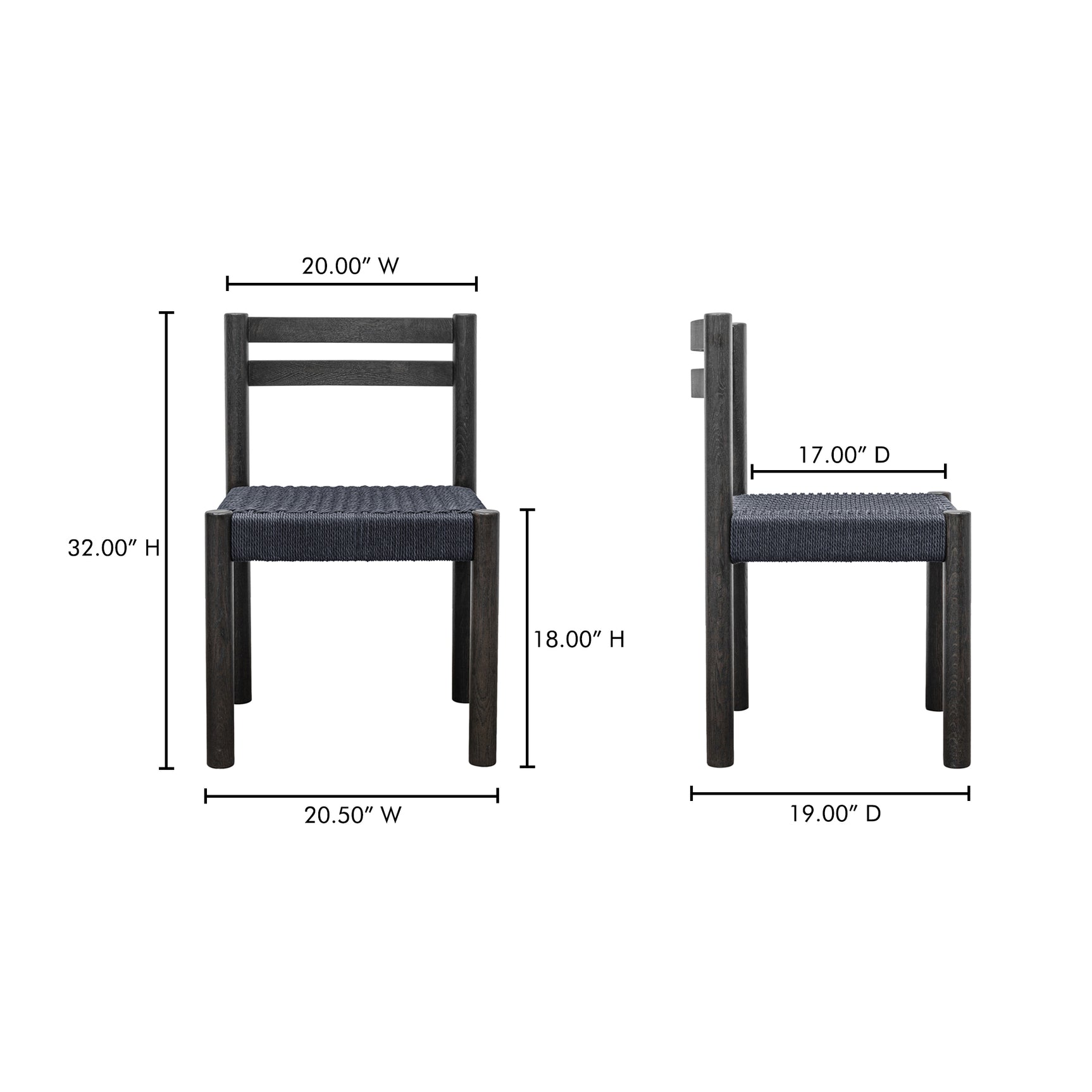 Finn Black Dining Chair (Set of 2) - Ornate Home