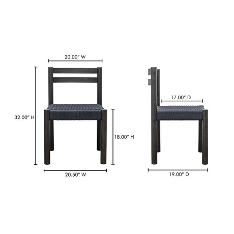 Finn Black Dining Chair (Set of 2) - Ornate Home