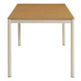 Finn Natural 71" Outdoor Patio Aluminum Dining Table with Faux Wood Top - Ornate Home