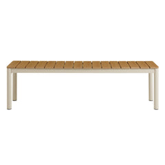 Finn Natural Outdoor Patio Aluminum Bench with Faux Wood Top (Set of 2) - Ornate Home
