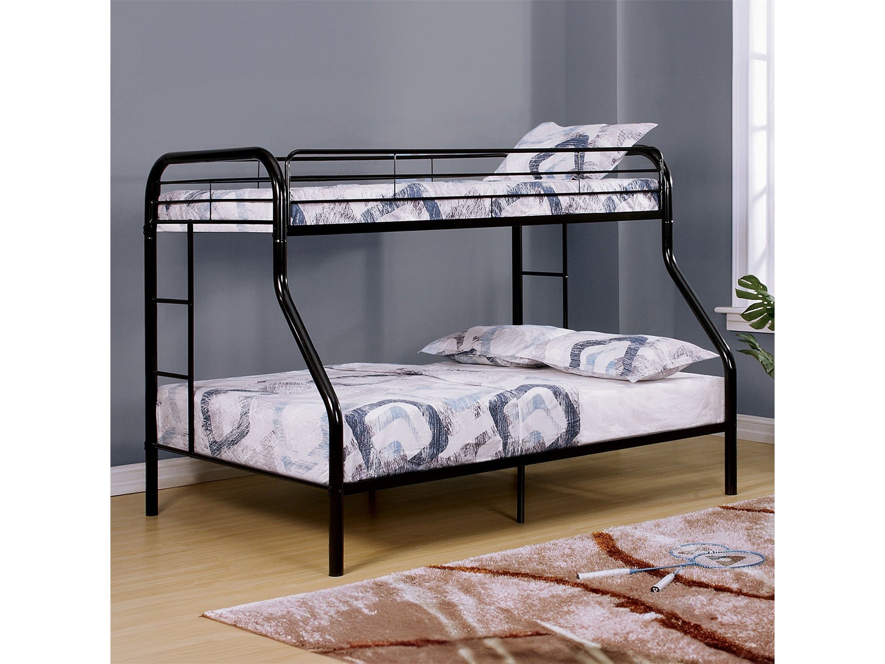 Finnerty Black Twin/ Full Bunk Bed - Ornate Home