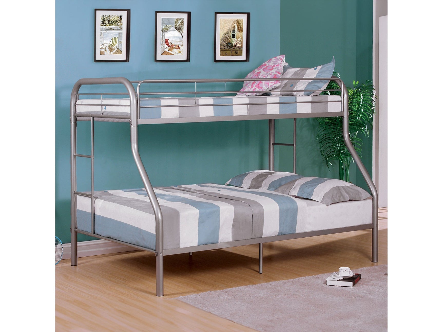 Finnerty Silver Twin/FullBunk Bed - Ornate Home