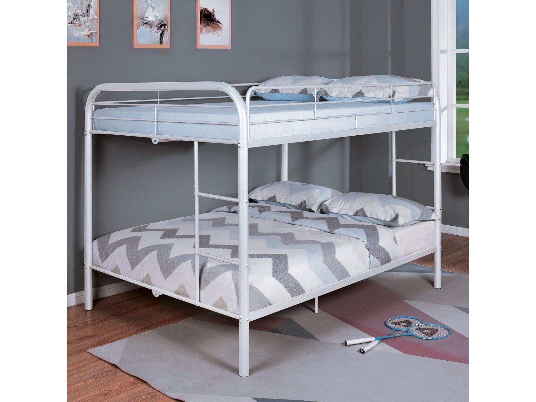 Finnerty White Full/Full Bunk Bed - Ornate Home
