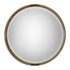 Finnick Gold Iron Coil Round Mirror - Ornate Home