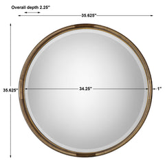 Finnick Gold Iron Coil Round Mirror - Ornate Home