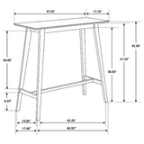 Finnick Walnut 3-piece Rectangular Pub Height Bar Table Set - Ornate Home