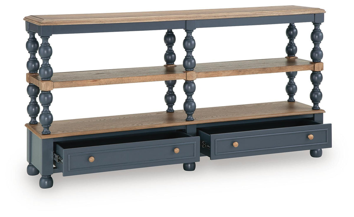 Finnworth Blue/Brown Console Sofa Table