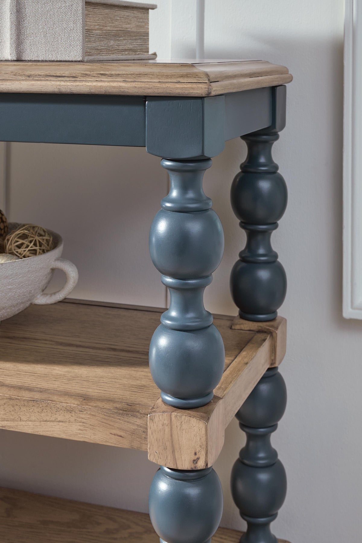 Finnworth Blue/Brown Console Sofa Table