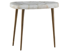 Fino Agate/Antique Satin Brass Short Side Table - Ornate Home