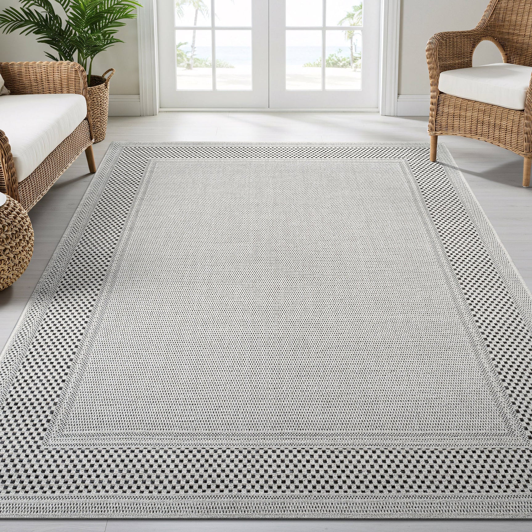 Fiora Bone 6 Jute-Look Rug | Indoor/Outdoor Elegance - Ornate Home