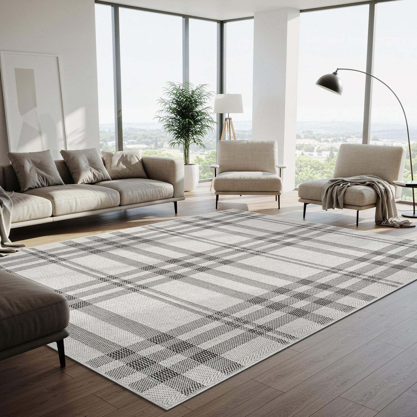 Fiora Bone 7 Jute-Look Rug | Indoor/Outdoor Elegance - Ornate Home