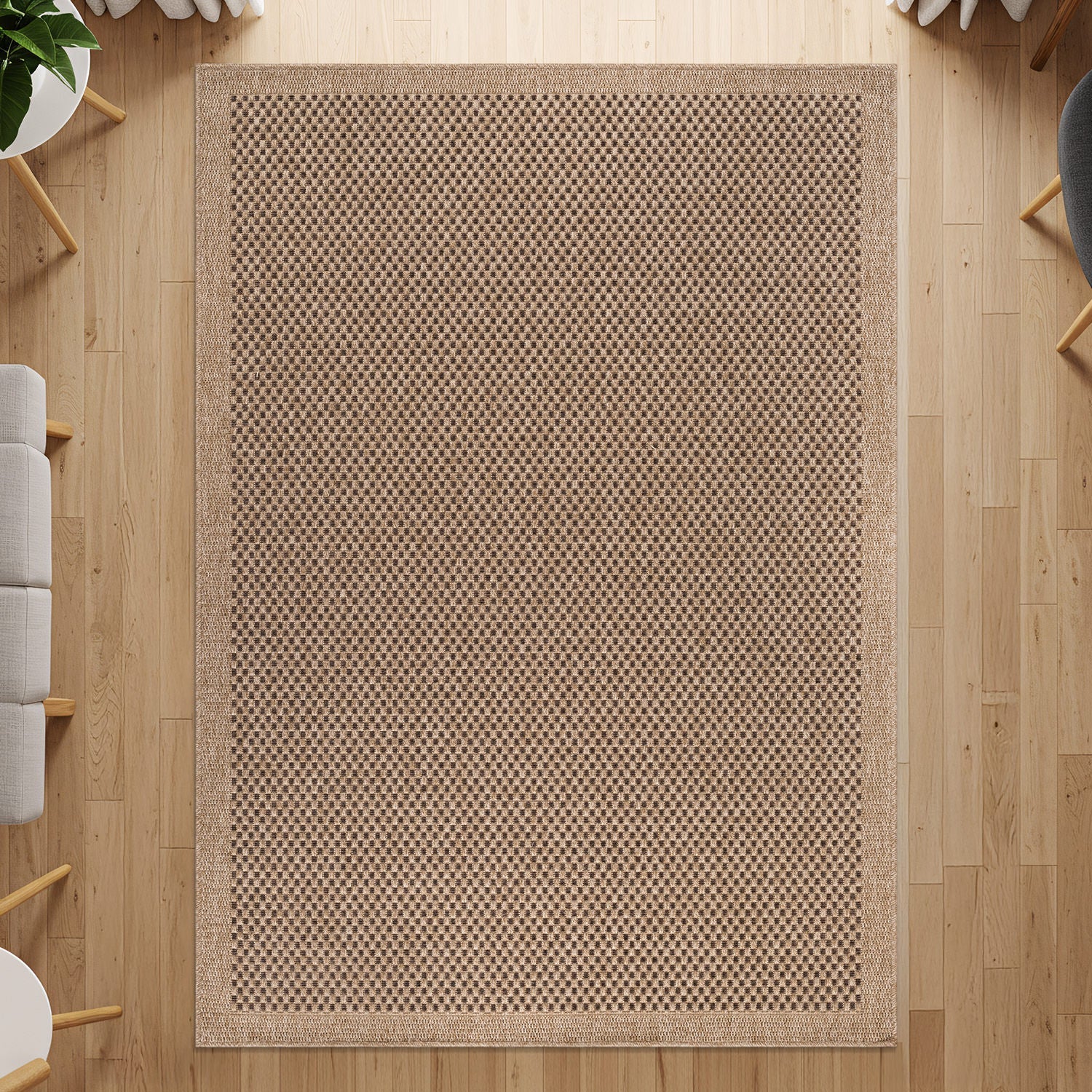 Fiora Natural 3 Jute-Look Rug | Pet-Friendly Texture - Ornate Home
