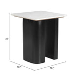 Fiora White & Black Side Table - Ornate Home