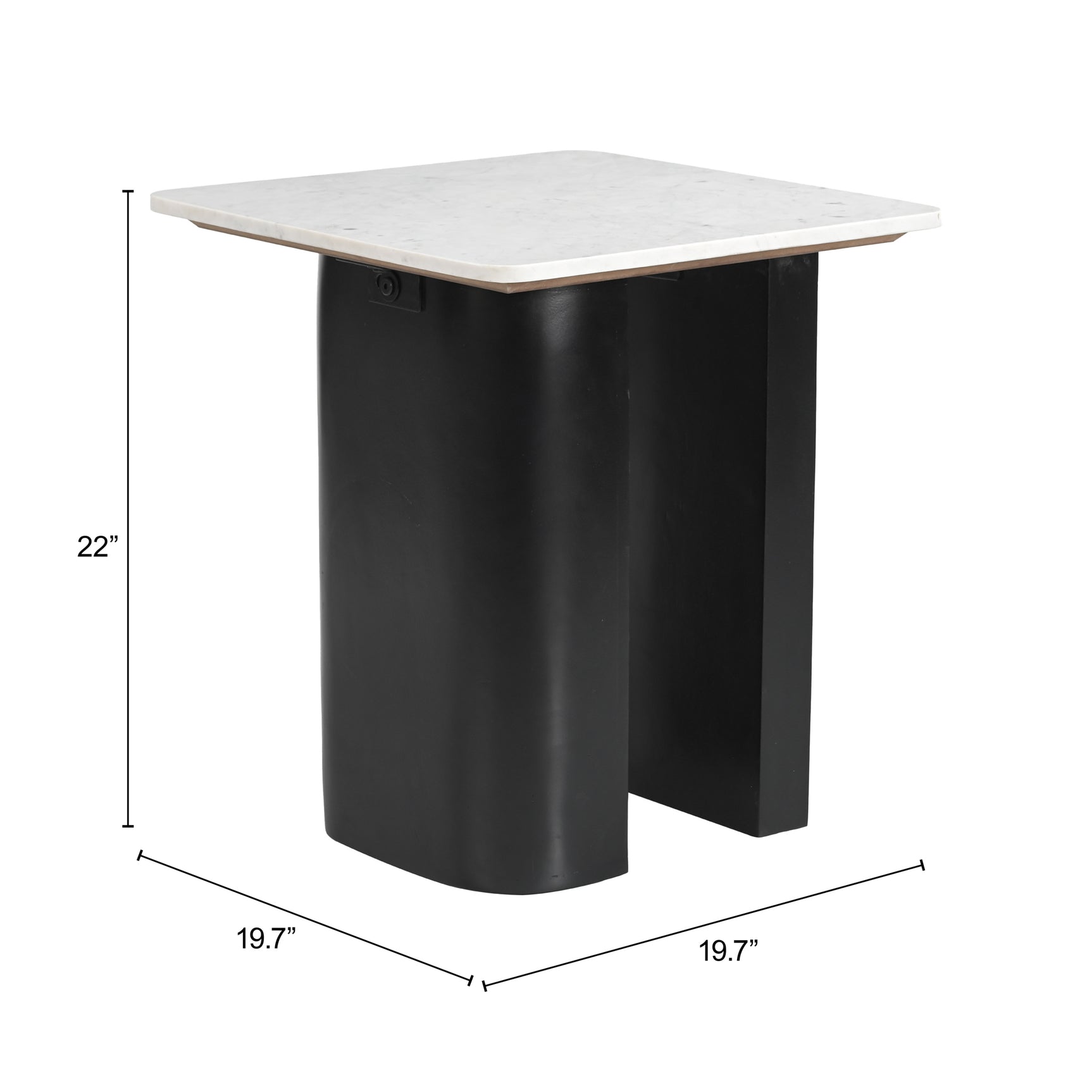 Fiora White & Black Side Table - Ornate Home