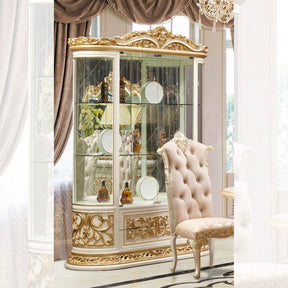 Fiori di Milano Ivory/Gold China Cabinet / HD-CH903 - Ornate Home