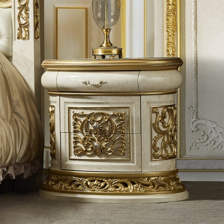 Fiori di Milano Ivory/Gold Highlights Nightstand / HD-N903 - Ornate Home