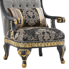 Firenze Eleganza Black/Grey Chair / HD-9013 - Ornate Home