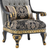 Firenze Eleganza Black/Grey 3-Pc Living Room Set / HD-9013 - Ornate Home