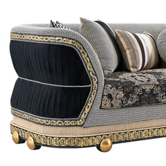 Firenze Eleganza Black/Grey Sofa / HD-9013 - Ornate Home