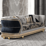 Firenze Eleganza Black/Grey 3-Pc Living Room Set / HD-9013 - Ornate Home