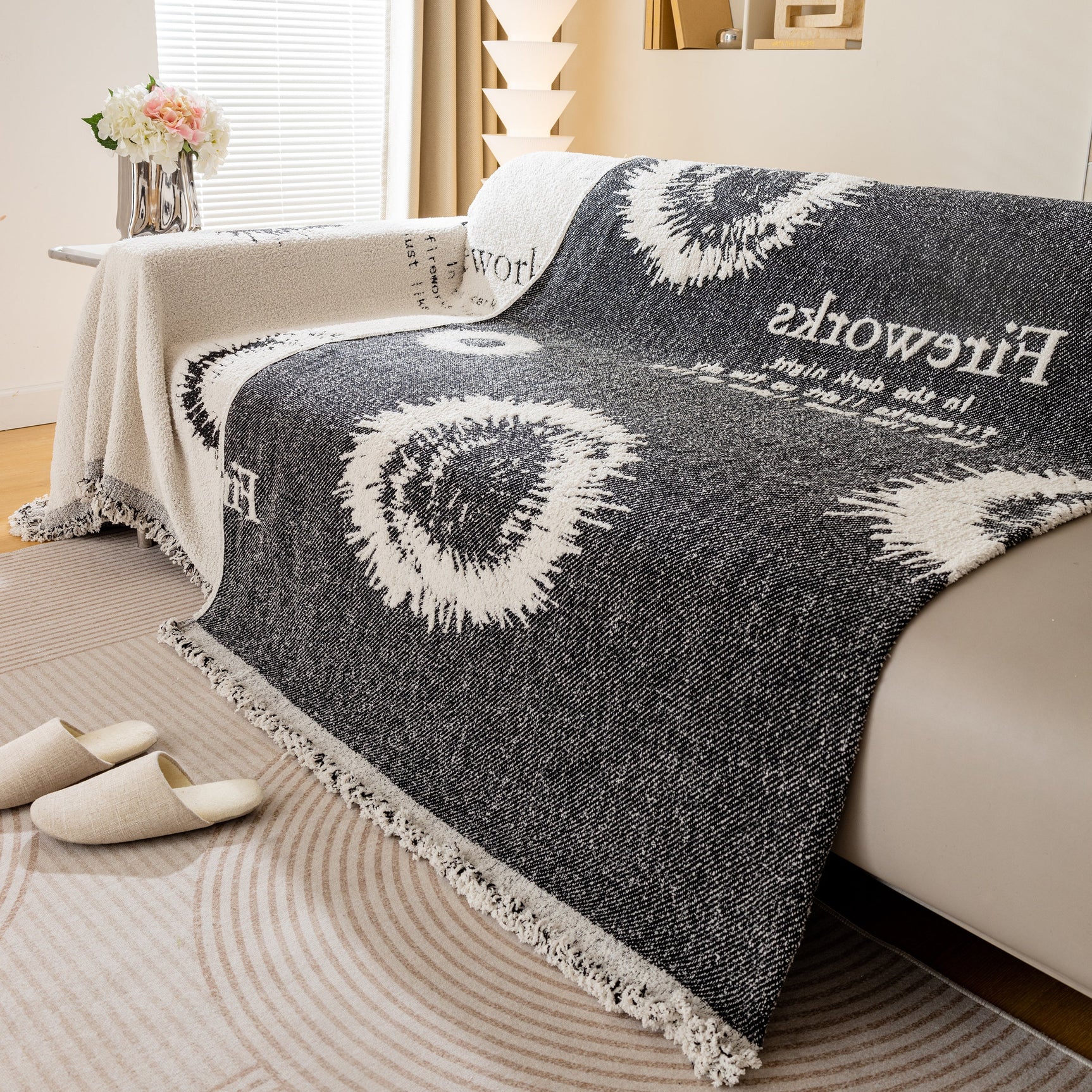 Fireworks Reversible Couch Cover Blankets Furniture Covers Washable Sectional Couch Covers - Ornate Home