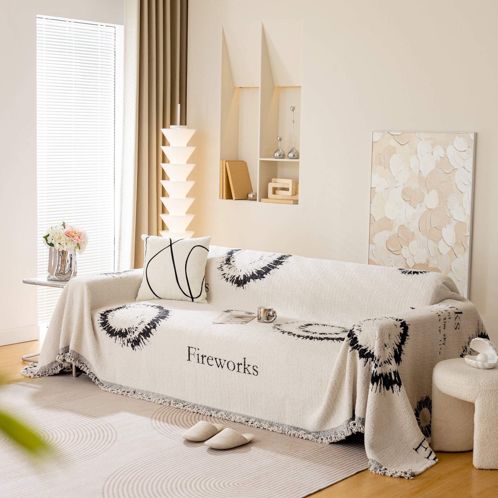 Fireworks Reversible Couch Cover Blankets Furniture Covers Washable Sectional Couch Covers - Ornate Home