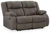 First Base Gunmetal Reclining Loveseat & 2 Recliners - Ornate Home