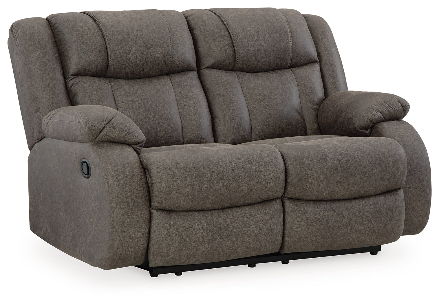 First Base Gunmetal Reclining Loveseat & 2 Recliners - Ornate Home