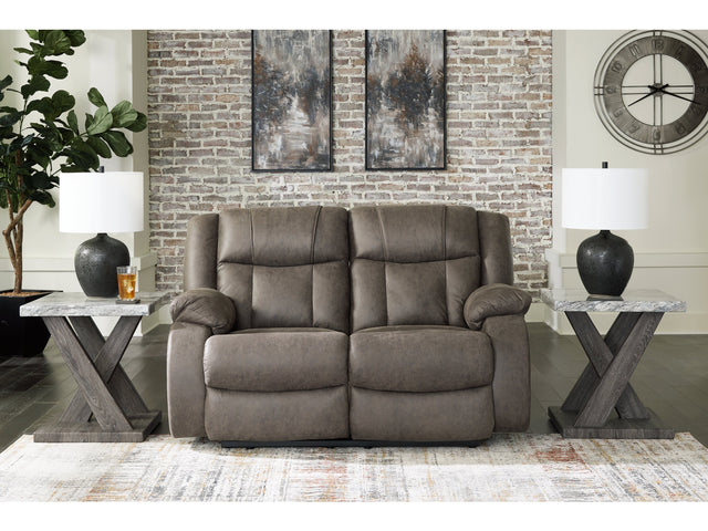 First Base Gunmetal Reclining Loveseat (Online Special Price) - Ornate Home