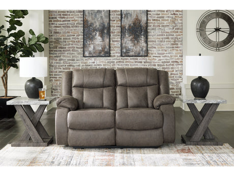 First Base Gunmetal Reclining Loveseat - Ornate Home