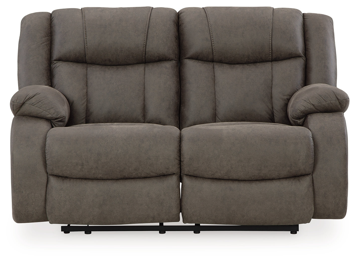First Base Gunmetal Reclining Loveseat - Ornate Home