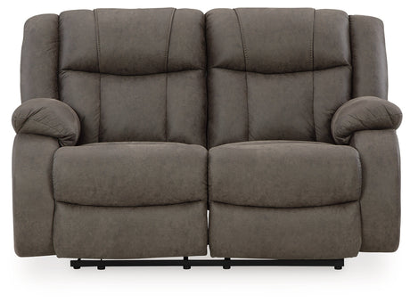 First Base Gunmetal Reclining Loveseat - Ornate Home