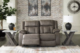 First Base Gunmetal Reclining Loveseat - Ornate Home