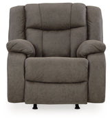 First Base Gunmetal Reclining Loveseat and Recliner - Ornate Home