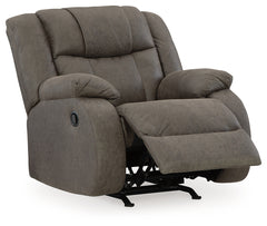 First Base Gunmetal Reclining Loveseat and Recliner - Ornate Home